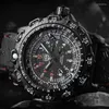 Addies Outdoor Legersport Lichtgevende Buis Quartz Horloges 50M Waterdicht Heren Zwart Siliconen Militair Horloge Klok 343b