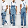 Herr jeans män jeans försäljning mode mens rippade fickor övergripande denim bib hip hop jumpsuit hög rak gata jumpsuits streetwearl230911