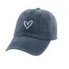 Bollmössor Fashion Outdoor Sport Baseball för män Kvinnor älskar hjärtbroderi Cap Washed Cotton Dad Hat 230909