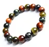 Strand 4PCS Wholesale Natural Tiger-Eye 10mm/18 Beads Jewelry Stretchy Bracelets