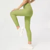 Actieve broek Dames Sportlegging met hoge taille Effen kleur Geribbelde stof Yoga Ademende rekbare trainingslegging Hardloopsportkleding