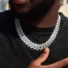 19mm Baguette Diamond Cuban Link Chain in White Gold Iced Out Bussed Down Hip Hop Jewelry for Rappers 925 Solid Silver