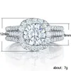 Women's Ring Designer Full Diamond Square White Gold Solitaire Ring Fashionable Exquisite Zircon Wedding Ring Luxury Jewelry