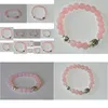 Beaded Sn0225 Women Rose Quartz Crystal Natural Buddha Lotus Healing Power Energy Bracelet Chakra Prayer Bead Drop Delivery Dhgarden Dhqmg