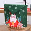 Pokrywa krzesełka świąteczne do mycia okładki siedziska czerwony Święty Mikołaj Kapelusz na rok