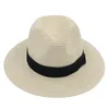ベレットミストドーン女性男性折りたたみ夏のストローパナマ帽子ワイドブリムフェドーラキャップビーチサンハットupf50