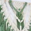 Tapeçarias Boho estilo verde macrame parede pendurado tapeçaria elegante boêmio tecido à mão para decoração de casa decoração de sala de estar