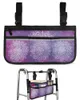 Sacos de armazenamento Roxo Aquarela Mandala Saco de cadeira de rodas com bolsos braço lateral scooter elétrico andando bolsa