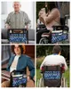 Förvaringspåsar geometrisk textur blå rullstolpåse med fickor armstöd sida elektrisk skoter promenad rampåse
