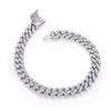 新しいトレンディなジュエリーVVS Dモイサナイトダイヤモンド925シルバーキューバリンク幅10mm長さ18インチ女性用ネックレス
