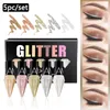 Eye Shadowliner Combination 5PCSet Professional Shiny Liners Cosmetics for Women Pigment Silver Rose Gold Color Liquid Glitter Eyeliner Beauty Makeup 230911