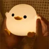 Doudou canard Silicone Induction veilleuse atmosphère lumière chambre lampe de chevet USB charge sommeil Pat lumière