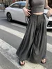 Women's Pants Alien Kitty All Match Skirts Women OL Slim Pleated Summer Chic Solid Loose 2023 Streetwear Work Wear Casual Wide Leg