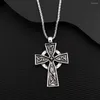 Pendentif Colliers Vintage Nordic Celtic Cross Collier pour hommes Creative Fashion Punk Party Tendance Cool Personnalisé Bijoux Accessoires