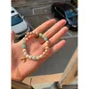 Beaded New Mg1080 Strand Cutted Amazonite With White Moonstone And Small Moon Pendant In Gold Bracelet Drop Delivery Jewelry Dhgarden Dhdfi