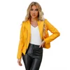 Veste en cuir tendance pour jeunes femmes, courte, coupe cintrée, fine, personnalisée, polyvalente, combinaison de moto