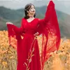Sıradan Elbiseler 2023 İlkbahar/Sonbahar Tatil Tarzı Maxi Elbise Bayanlar Kırmızı Seksi Büyüleyici V-Neck Peri Retro Vestido De Mujer Bandana Gönder