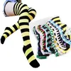 Chaussettes Bonneterie 2021 Est Rayures Bas Coton Serré Haut Au-dessus Du Genou Bas Pour Dames Filles Chaud 60cm Cosplay Cartoon3043