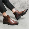 Moda klamry skórzane buty buty buty krokodyla kostki botki oxfords buty skórzana sukienka biznesowa buty dla chłopców imprezowe buty