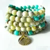 Beaded Mg1388 Green Jasper Yellow Turquoise 108 Mala Bracelet Womens Yoga Spiritual Necklace Nce Energy Jewelry Drop Delivery Dhgarden Dhcal