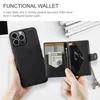 Shockproof Leather 2in1 Detachable Card Holder Wallet Case For iPhone 15 Pro Max 14 13 12 11 XR XS X 8 7 Flip Kickstand Removable Phone Covers Conque