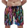 Herenshorts Multi Geo Print Board Dagelijks Big Size Strandbroek Aquarel Strepen Heren Zwembroek