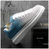 2023 New Rhinestone Spikes Flat Leather Shoes Fashion Men Embroidery Loafer Dress Smoking Slipper Casual Diamond Shoe 38-43