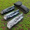 All-steel Handle Folding Knife Hunting Camping Survival Pocket Knife 58HRC High Hardness Outdoor Portable Knife