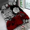 Sängkläder set Rose Panther Set Däcke Cover 3D Fashion Design Däcke Cover Flat Sheet Pillow Case 230911