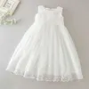 Robe de baptême en dentelle blanche pour bébé fille de 1 an, tenue de princesse pour fête d'anniversaire et mariage, vêtements pour bébé de 0 à 24 mois, nouvelle collection