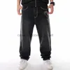 Jeans pour hommes Hommes Street Dance Hiphop Jeans Mode Broderie Noir Lâche Board Denim Pantalon Globale Mâle Rap Hip Hop Plus Taille 30- 220302L230911