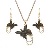 Necklace Earrings Set Trendy Phoenix Birds Shape Papua Guinea PNG Pendant African Gold Charm Party Bridal Wedding