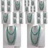 Colliers de perles St0005 Perle turquoise teinte de 8 mm faisant un collier en pierre verte de 42 pouces de long perles naturelles nouées livraison directe Dhgarden Dhox5