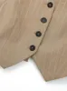 Женские жилеты Женский костюм Жилет с V-образным вырезом Свободная куртка без рукавов Однобортный жилет F45