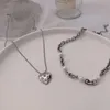 Naszyjniki wiszące e0be stosy w stos premiera Naszyjka osobowość podwójna warstwowa łańcuch Choker Jewelry Y2K Ornament dla kobiet