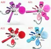 Många färger 9 PCS Defense KeyChain Set Alarm Pompom Hand Sanitizer Wrist Strap Lipstick Keychains flasköppnare för kvinnliga män ll