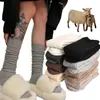 Frauen Socken 1 Paar Winter Warme Gestrickte Wolle Lange Kaschmir Socken Wärmer Bein Damen Thermische Leggings Boot Abdeckung