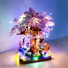 Blocks 2138pcs Sakura Tree House With Lights Model Building Blocks City Cherry Street Blocks for gift TOY FOR CHILD R230911