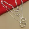 Ensemble collier et boucles d'oreilles Charmhouse en argent 925 pour femmes, 3 couches, pendentif en forme de cœur, Bracelet, bijoux de Costume de mariage