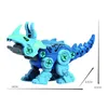 Transformation toys Robots 5 IN 1 Children Assembly Dinosaur Transformation Dino Robot Constructor Screw DIY Set Blocks Disassembly Screwdriver Model Toys 230911