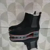 Ünlü markalar kış kavun sivri ayak bileği botları kadın siyah buzağı deri platformu taban erkek Martin ganimet elbise motosiklet boot eu38-46 kutu