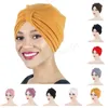 Muslim Women Hijab Pleated Chemo Cap Bonnet Indian Strech Hair Loss Hat Underscarf Cancer Femme Headwrap Head Scarf Cover