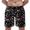 Short d'été pour hommes, Design rétro des années 80, course à pied, Surf, formes géométriques, pantalons courts de plage, amusant, séchage rapide, maillot de bain