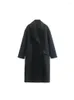 Dames trenchcoats 2023 dames lange windjack voor dames met knoopmouwen, warme, elegante wollen jas