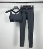 2sts sömlösa kvinnor Al Yoga Set Träning Sportkläder Gymkläder Fiess långärmad Crop Top High midja Leggings Sports Suit