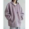 Autumn New Hooded Silhouette Plush Growifled Sweater Cardigan Cardigan Płaszcz Damska Sprężyna i Autumn Środkowa długość jesienna i zimowa odzież dla kobiet