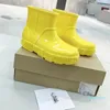 Bottes de pluie imperméables pour femmes, chaussures de styliste, tube court, en fourrure, pour la saison des pluies, hiver et été, 2023