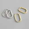 Hoop Huggie 100% 925 Sterling Silver Punk Cool ins minimal Geometric Oval Circle Open Earrings Earring For Women Jewelry Large2417