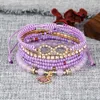 Strand Böhmen Multilayer Acrylic pärlstav armband pulsera ancla hjärta älskar charm armband för femme