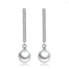 Boucles d'oreilles NEHZY plaqué argent pour femme, bijoux de haute qualité, mode rétro, Long pampille, zircone cubique